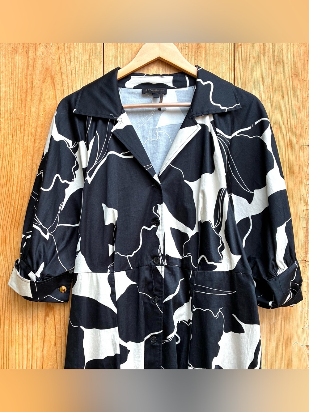 Donna Karan Shirt Dress (No Belt) Sz 12 - Picture 4 of 7